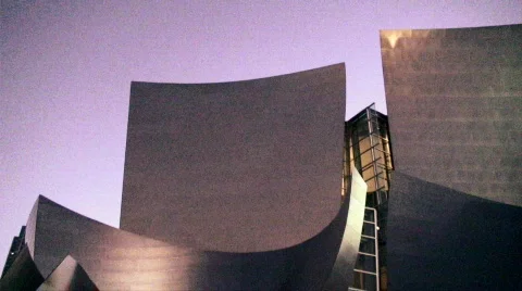 Architectural Building at Sunset Stock Footage 529817