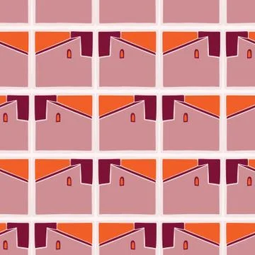 Architectural building wall vector seamless pattern. Paper cut style collage Ilustración de archivo