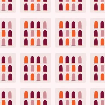 Architectural Buildings Vector Seamless Pattern. Paper Cut Style Collage Ilustración de archivo