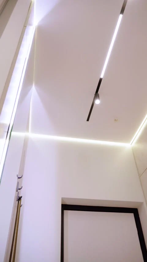 Architectural Ceiling Corner with Track and Cove Lighting 動画素材 342861444