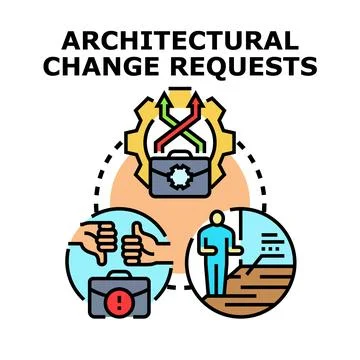 Architectural change requests developing project system Stock Illustration