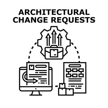 Architectural change requests management process concept Stock Illustration
