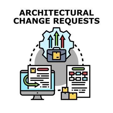 Architectural change requests management process concept Stock Illustration