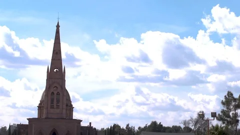 Architectural church clouds time lapse Stock Footage 91561459