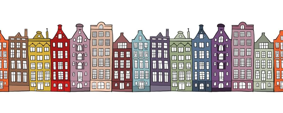 Architectural cityscape background. Seamless Pattern for your design Stock Illustration