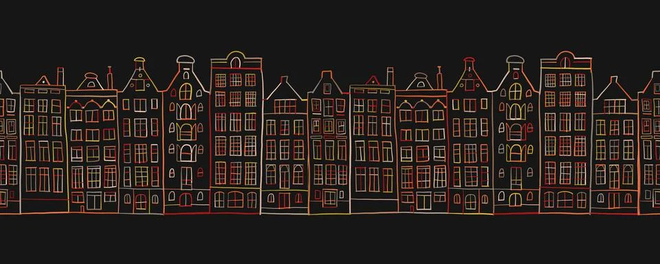 Architectural cityscape background. Seamless Pattern for your design Stock Illustration