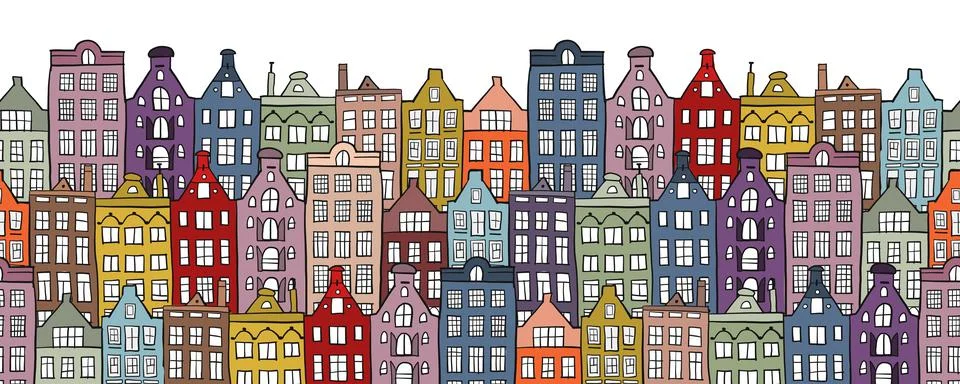 Architectural cityscape background. Seamless Pattern for your design Stock Illustration