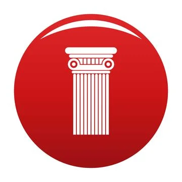 Architectural column icon red Stock Illustration