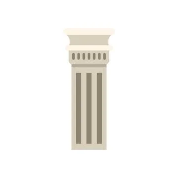 Architectural column standing tall with decorative capital and flutes Ilustración de archivo