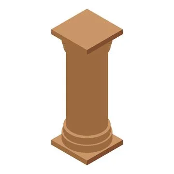 Architectural column standing tall, isometric view of sturdy structure Ilustración de archivo