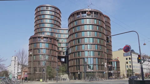 Architectural complex of the Axel Towers, designed by Lene Tranberg Video stock 197506761