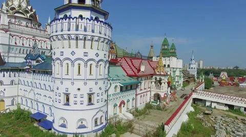 Architectural complex of entertainment center Kremlin in Izmailovo Stock Footage 58496582