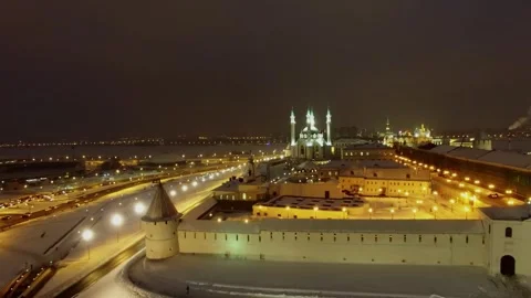 Architectural complex with Mosque of Kazan Kul Stock Footage 299656464