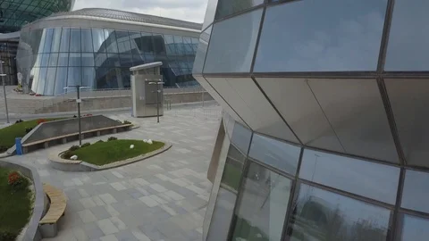 The architectural complex of the new district of the city of Astana Stock Footage 102373340