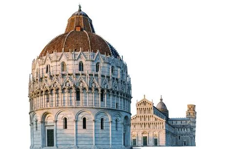 Architectural complexes on Square of Miracles in Pisa Stock Photos