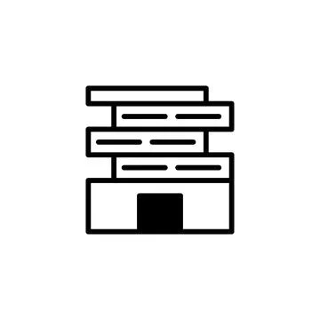 Architectural construction block icon featuring geometric building elements.. Stock Illustration