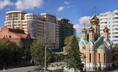 Architectural contrasts. Stock Photos