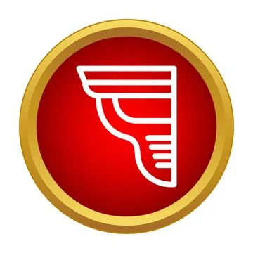 Architectural cornice outline vector icon in golden frame Stock Illustration