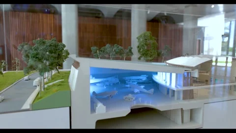 Architectural Cross Section Model of the Australian War Memorial Museum Exhibit Video stock 327629257