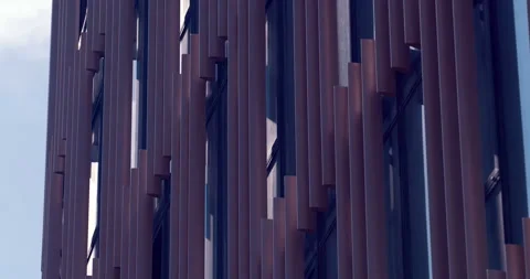 Architectural decision in the design of a modern skyscraper - vertical flat beam Stock Footage 119617562