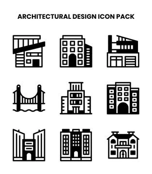 Architectural Design DuoTone Icons Pack 스톡 일러스트