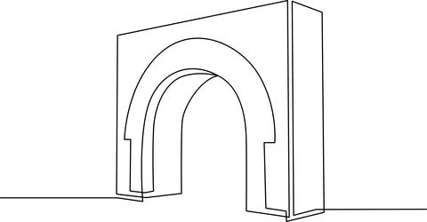 Architectural design featuring a semi-circular archway integrated into a mo.. Stock Illustration