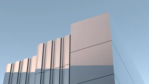 Architectural design of a futuristic building, Sci-fianimation, 3D render Видео 343551035
