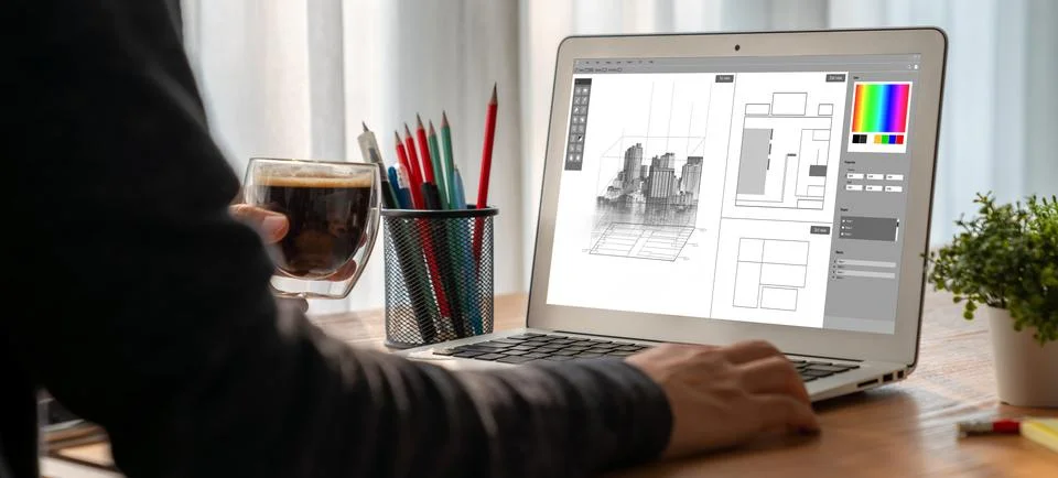Architectural design modish software application for architect business 写真素材