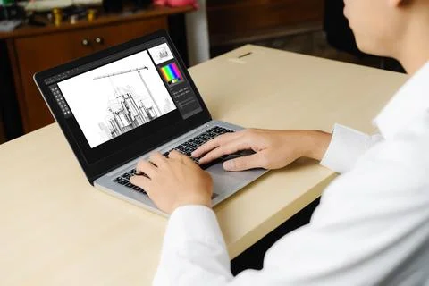 Architectural design modish software application for architect business Stock Photos