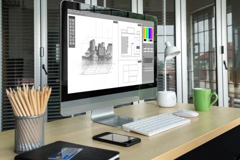 Architectural design modish software application for architect business 写真素材
