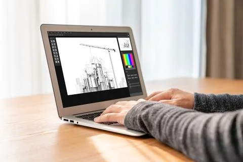 Architectural design modish software application for architect business Stock Photos