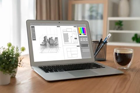 Architectural design modish software application for architect business 写真素材