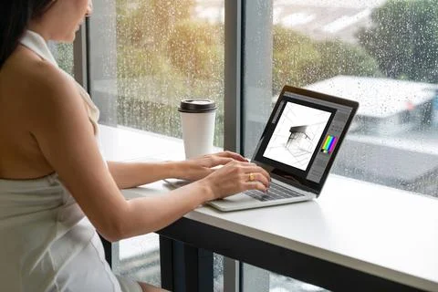 Architectural design modish software application for architect business Stock Photos
