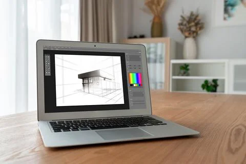 Architectural design modish software application for architect business Stock Photos