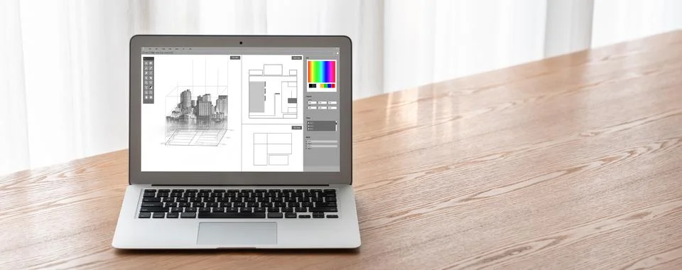 Architectural design modish software application for architect business Stock Photos
