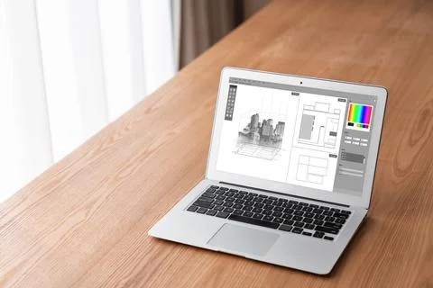 Architectural design modish software application for architect business Stock Photos
