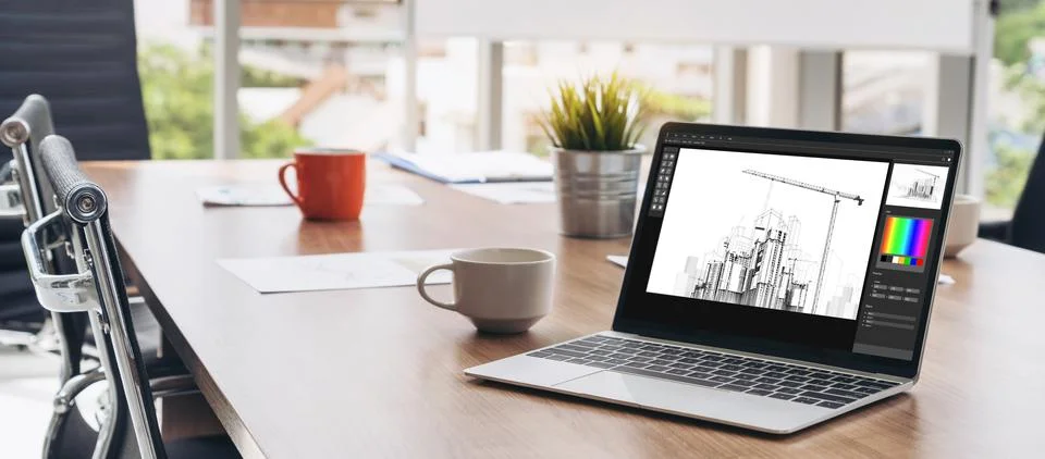 Architectural design modish software application for architect business Stock Photos