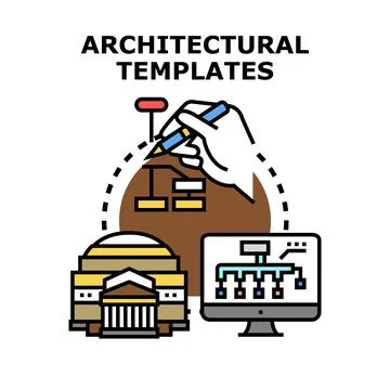 Architectural design templates creating building blueprint project Stock Illustration