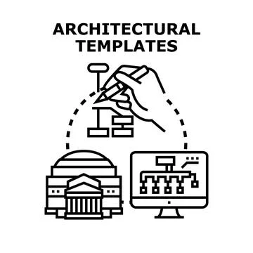 Architectural design templates creating building blueprint project Stock Illustration
