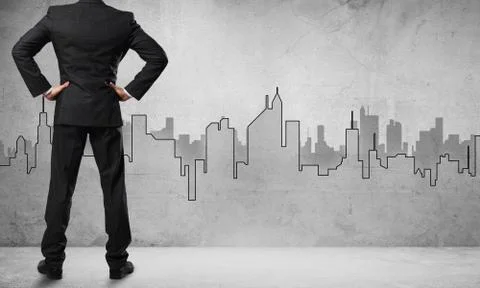 Architectural design on wall Foto stock