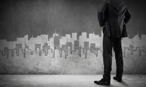 Architectural design on wall Foto stock