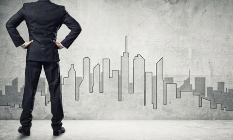 Architectural design on wall Foto stock