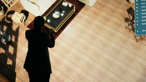 Architectural designer moving assets in 3D modeling program Stock Footage 329452293