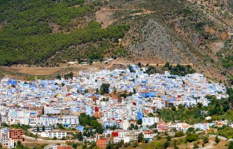 Architectural detail in the Medina of Chefchaouen Stock Photos