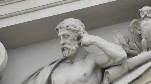 Architectural detail statue tracking Stock-Footage 24745881