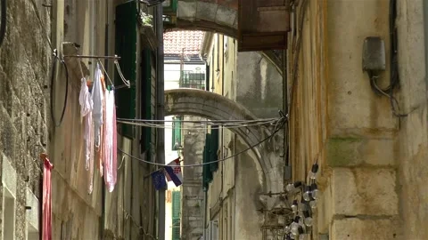 Architectural details in ancient Split, Croatia. Video stock 143933927
