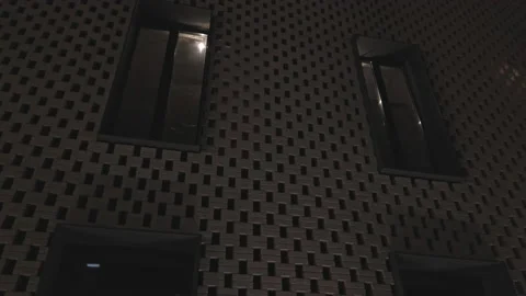 Architectural Details Brick screen facade walls repeating vertical pattern Stock Footage 220654109