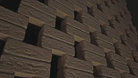 Architectural Details Brick screen facade walls repeating vertical pattern Stock Footage 220654188