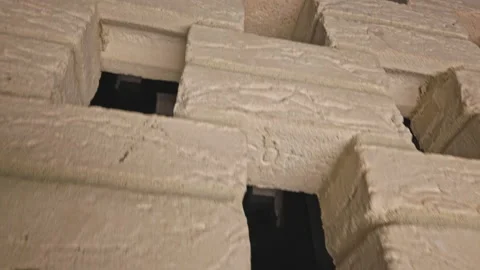 Architectural Details Brick screen facade walls repeating vertical pattern Stock Footage 220654261