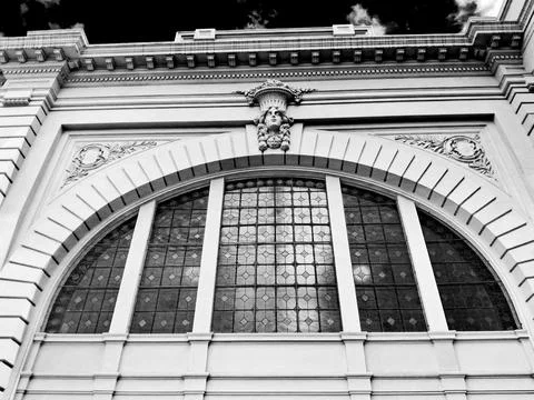 Architectural details of a facade. Stock Photos